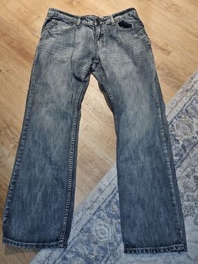 INC International Concepts Faded Gray-Blue Straight Jeans